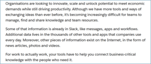 An example of how Slack uses it brand voice in its content.