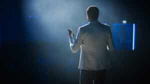 Person giving a speech
