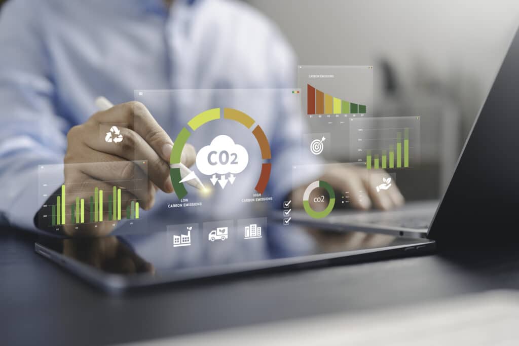Visualisation of a carbon emissions dashboard